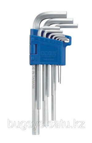 НАБОР Г-ОБРАЗНЫХ ДЛИННЫХ ШЕСТИГРАННЫХ КЛЮЧЕЙ 10 ШТ., 1,27-10 ММ INFO (9102L)